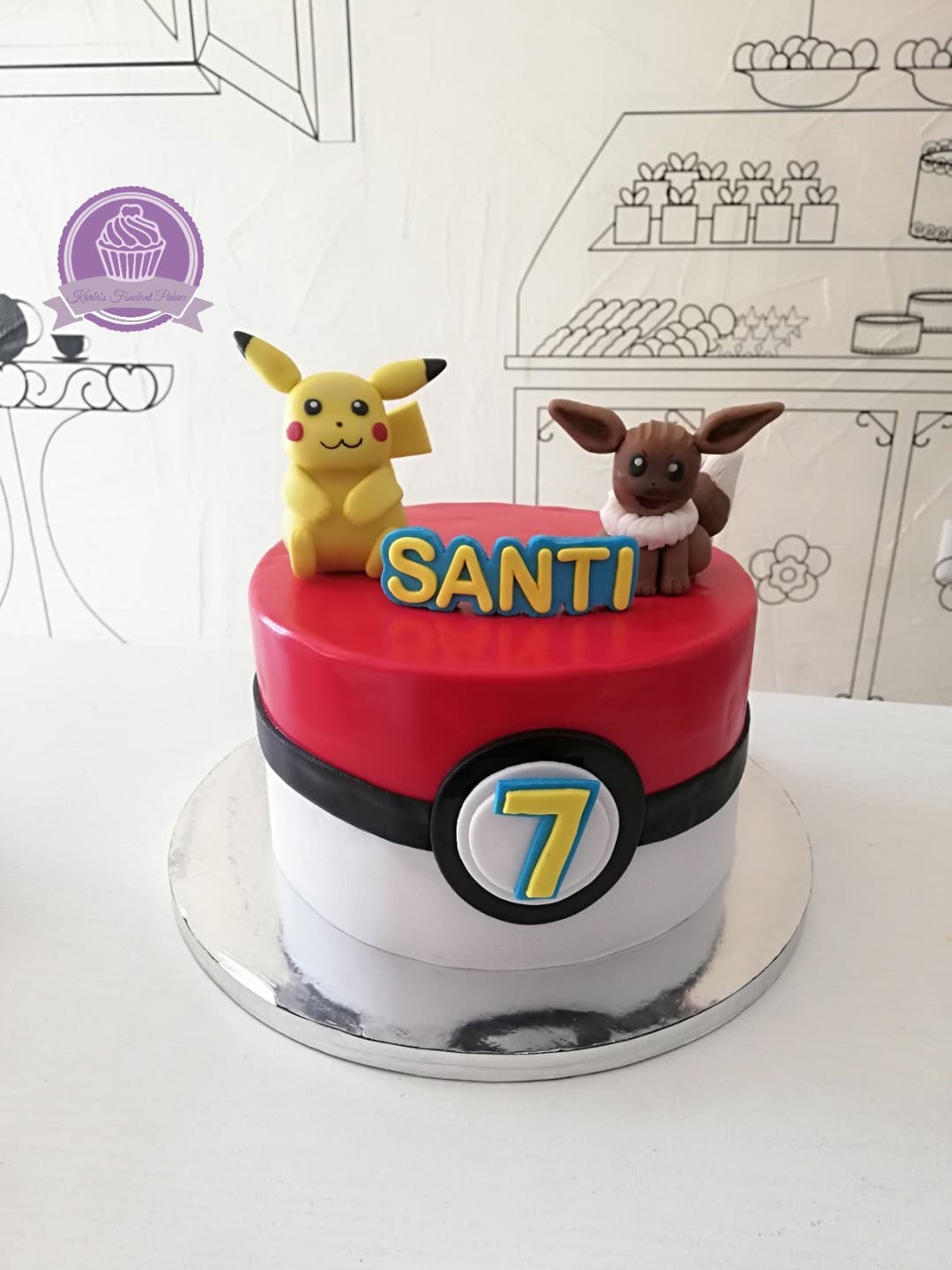Pastel de fondant para celebración de cumpleaños